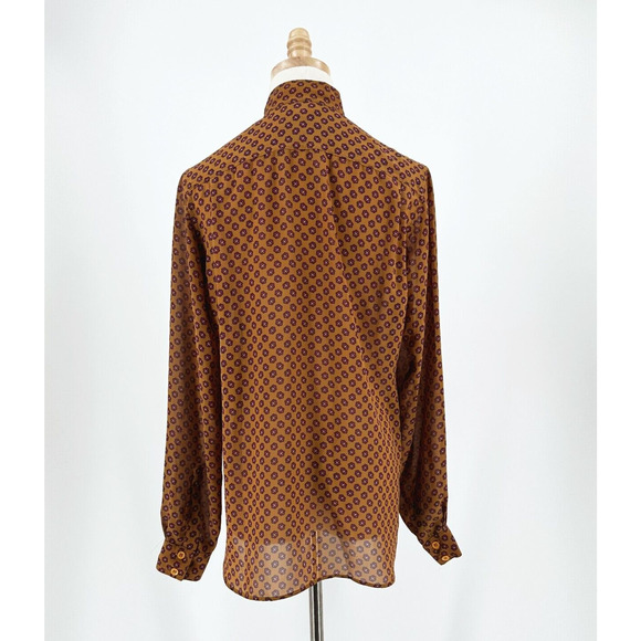 Vintage 80s 90s Regina Porter Blouse Top Size 12 Print Semi Sheer Retro Career - Picture 4 of 5